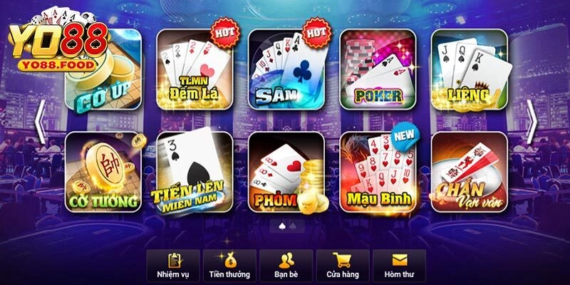 Khám phá kho game được yêu thích tại game bài đổi thưởng Yo88